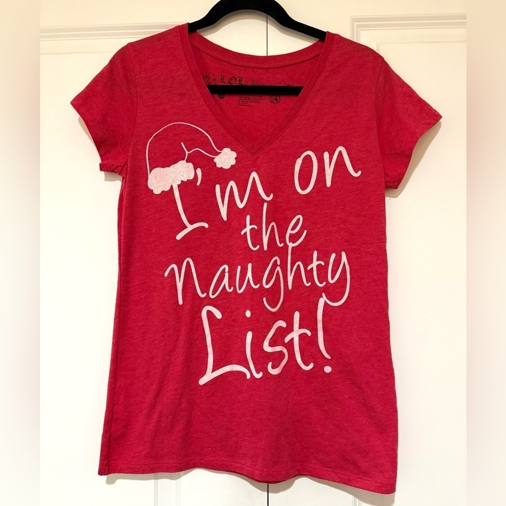 L.O.L. Vintage Bright Red Tee run more like Large